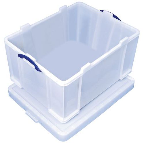 Bac De Rangement Plastique + Couvercle 145l Blanc Résistant