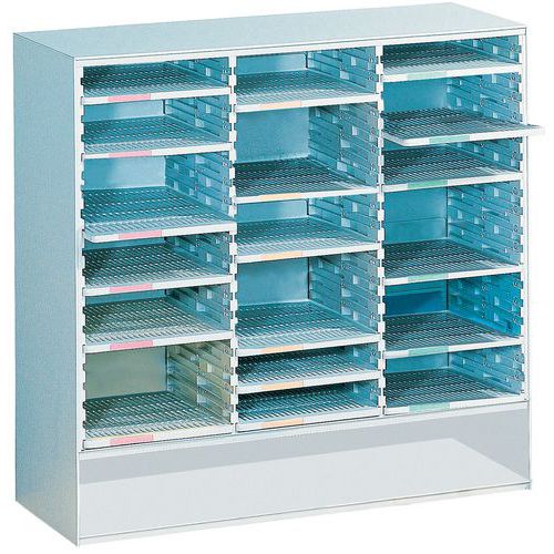 Trieur Courrier 3 Colonnes Gris Avec 18 Ta Blettes