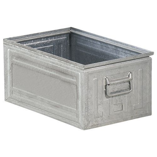 Bac de transport en acier 70 L - Gris - 600x400x300 mm - Robuste et Durable
