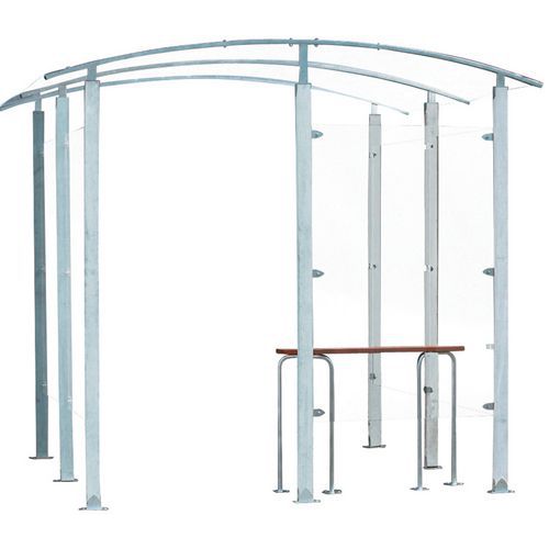 Abri Fumeur 2m² Contre Un Mur Version Metal Z Ingue + Banc