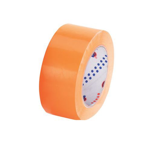 Ruban adhésif PVC orange 50 mm x 66 m - 37 microns - Idéal pour fermer emballages moyens et gros volumes