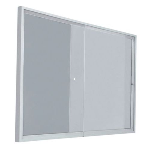 Vitrine D'affichage Portes Coulissantes- Fond Métal Gris - 12 Feuilles