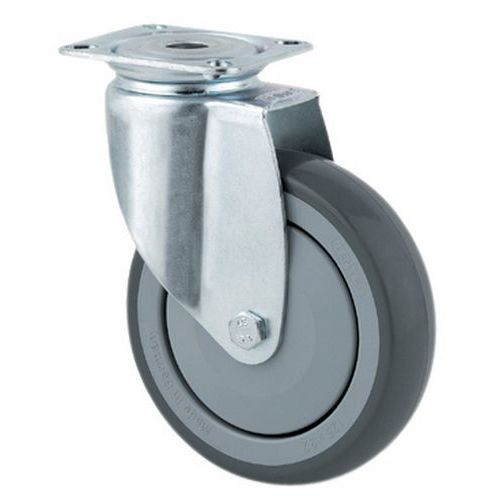Roulette Pivotante Avec Plaque Force:75 Kg H Ht:100 Mm