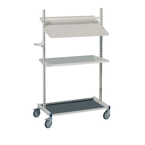 Desserte mobile ATS à tablettes réglables - Dimensions 870 x 613 x 1650 - Ateliers System