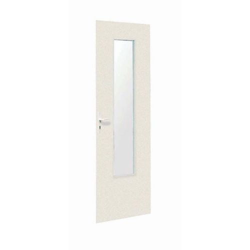 Bloc-porte Battante Semi-vitré 2.5m x 1m Blanc Montants Bleus - Bois Laqué - Passage 2.03m