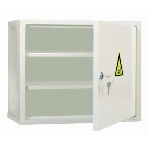 Trionyx - Armoire de stockage produits toxiques 12 L - Acier Blanc - Fermeture à clé - 2 tablettes - Livrée montée