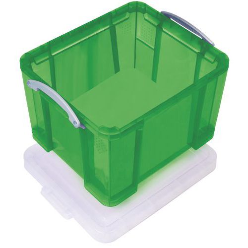 Bac De Rangement Plastique + Couvercle 35l V Ert