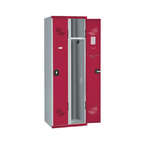 Vest Mono Socle Ip 2 Col L600x H1800xp500 Serr Clé Gris/roug