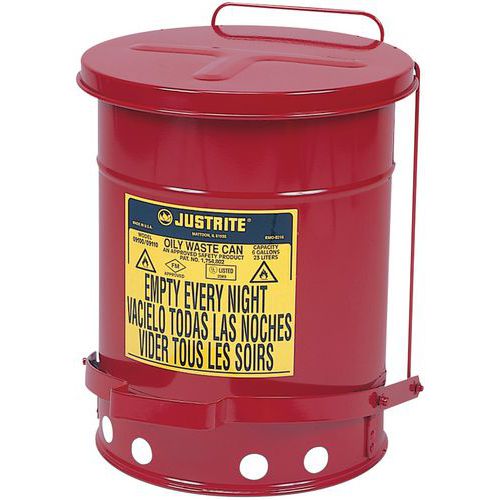 Poubelle Rouge Pour Déchets Huileux 34l