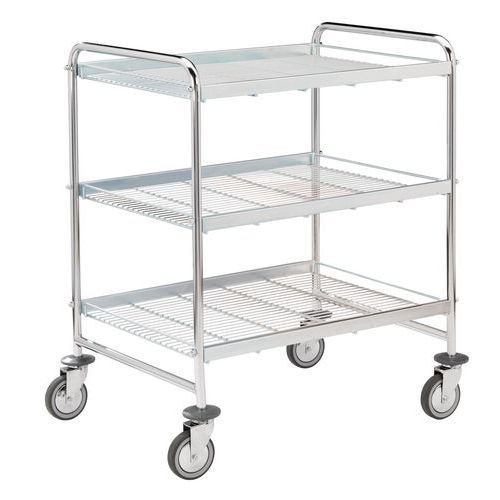 Chariot A 3 Plateaux 880x710mm En Acier Zingue