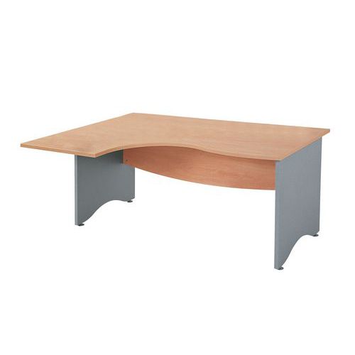 Simmob - Bureau d'angle Galaxy Hêtre Gris 180cm - Retour Gauche - Éco-responsable - Contemporain