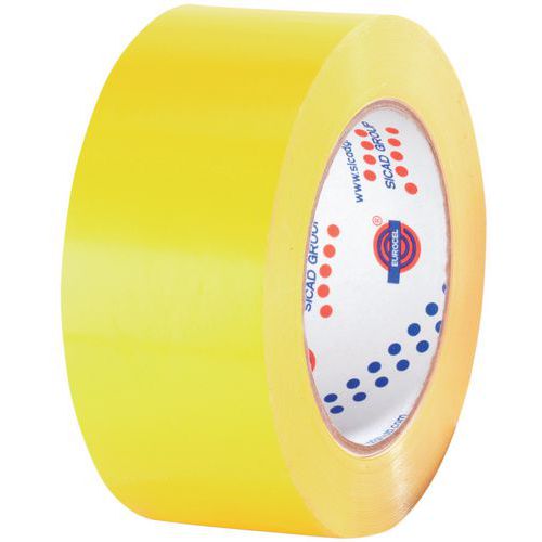Ruban adhésif PVC jaune 50 mm x 66 m - Haute résistance pour emballage - Milieu sec