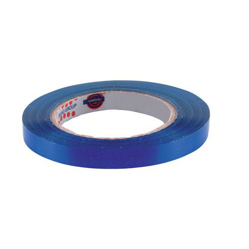 Ruban adhésif PVC bleu 12 mm x 66 m - Silencieux et résistant pour emballages - Idéal milieu sec