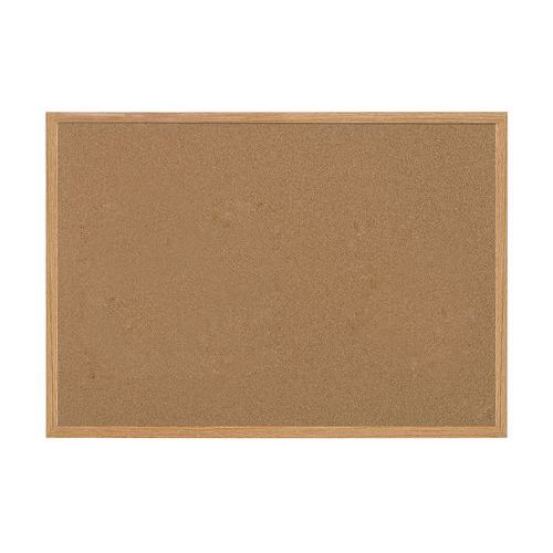 Bi-Office - Panneau d'affichage liège 90 x 60 cm - Cadre MDF Marron - Écologique et Pratique