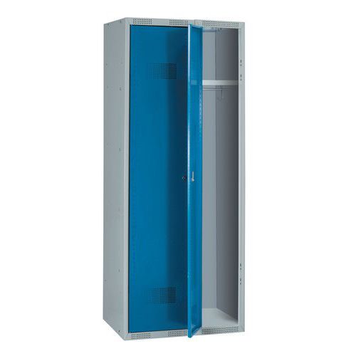 Armoire Penderie 2 Colonnes 1800x500 Gris Serrure À Clé Sur Socle