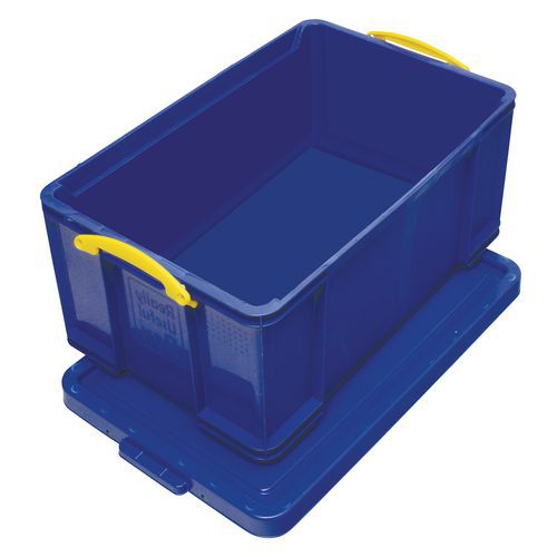 Bac De Rangement Plastique + Couvercle 64l B Leu