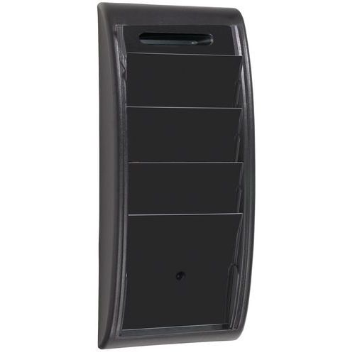Présentoir Mural Quick Fit Noir 4 Cases A4