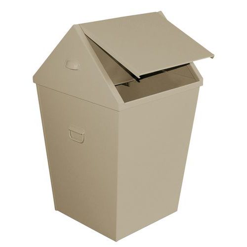 Sameto Technifil - Poubelle Métallique 128L Gris - Ouverture Pédale - Acier Durable - Recyclable