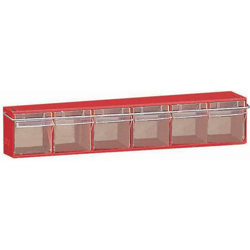 Bloc Madia A 6 Tiroirs Coloris Rouge