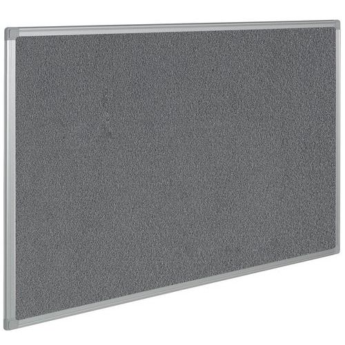 Bi-Office - Panneau d'affichage textile gris 45x60cm - Cadre aluminium - Lean Management - Emballage recyclable