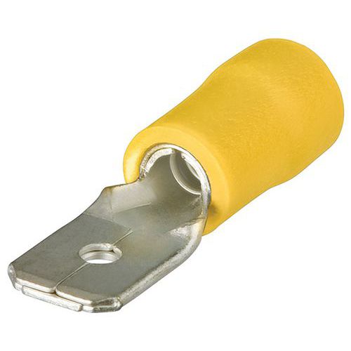 Cosse à Languette Isolée Jaune 6.3 X 0.8mm / 4 - 6mmÂ²