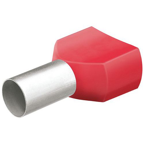 Embouts De Câbles Jumelés Rouge Isolés 2 X 10mmÂ² - 200 Pièces