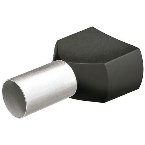 Embouts De Câbles Jumelés Noir Isolés 2 X 15mmÂ² - 200 Pièces