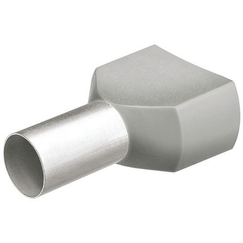 Embouts De Câbles Jumelés Gris Isolés 2 X 40mmÂ² - 100 Pièces