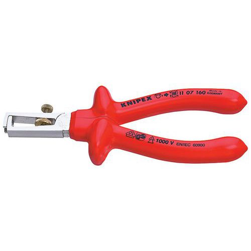 Pince à Dénuder 160mm Avec Ressort - Chromée - Surmoulé Isolé 1000v