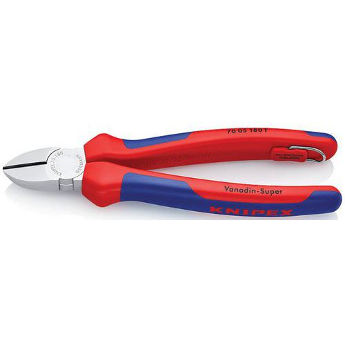 Pince Coupante 180mm - Bi-matière - Chromée - Oeillet Antichute
