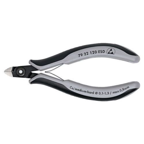 Pince Coupante Mini-tête Sans Biseau 120mm - Avec Ressort - Esd