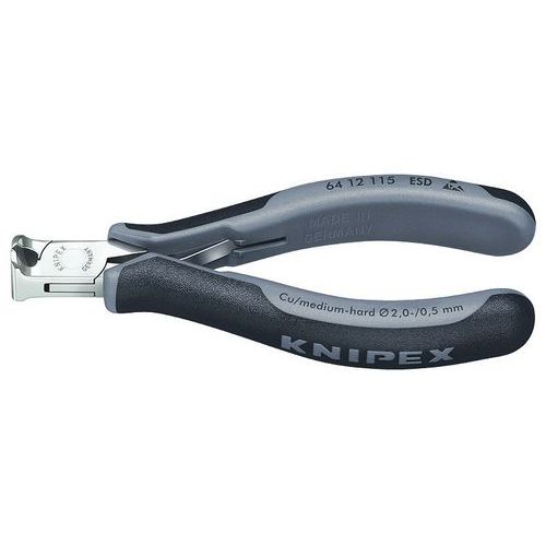 Pince coupante de devant pour l'électronique ESD avec gaines bi-matière 115 mm _ 64 12 115 ESD Pince coupante de devant pour l'électronique ESD avec gaines bi-matière 115 mm _ 64 12 115 ESD