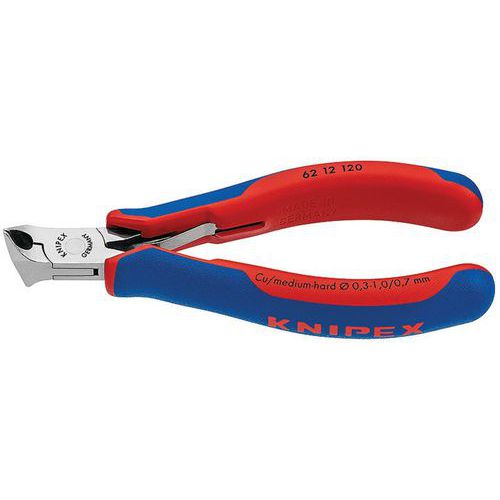 Pince coupante oblique pour l'électronique avec gaines bi-matière 120 mm _ 62 12 120 Pince coupante oblique pour l'électronique avec gaines bi-matière 120 mm _ 62 12 120