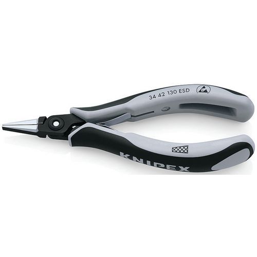Pince De Préhension De Précision - Becs Plats Striés - 130mm - Esd