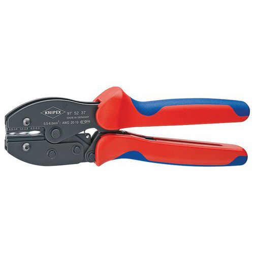 Pince à sertir brunie KNIPEX PreciForce® avec gaines bi-matière 220 mm _ 97 52 37 Pince à sertir brunie KNIPEX PreciForce® avec gaines bi-matière 220 mm _ 97 52 37