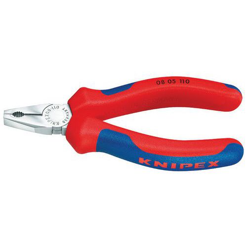 Pince universelle miniature chromée avec gaines bi-matière 110 mm _ 08 05 110 Pince universelle miniature chromée avec gaines bi-matière 110 mm _ 08 05 110