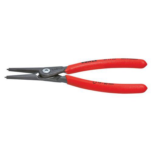 KNIPEX 49 11 A3 Pince de pr/écision pour circlips pour circlips ext/érieurs darbre grise atramentis/ée gain/ées en plastique antid/érapant 225 mm