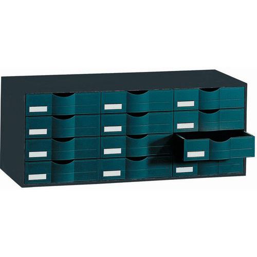 Bloc Classeur 12 Tiroirs Noir