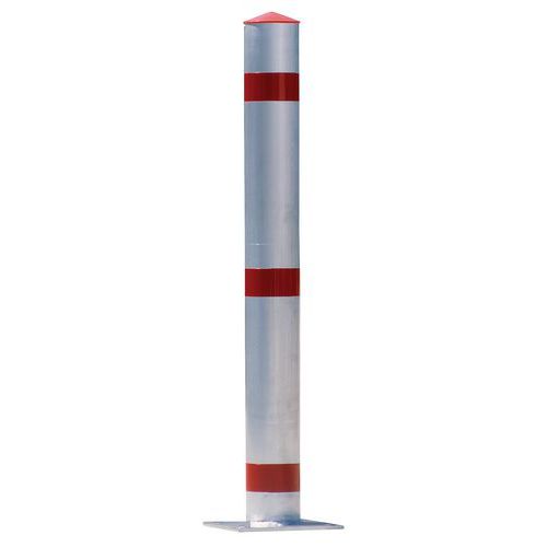 Poteau De Parking - Sur Socle à Platine Blanc