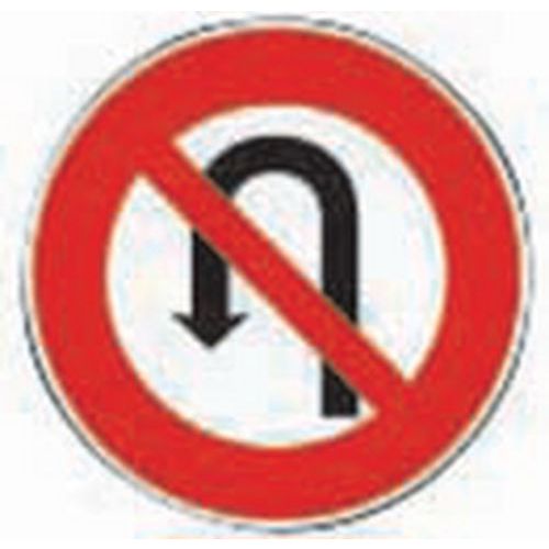 SVMS - Panneau de Signalisation Rond B2c Ø 650mm Classe 1 Acier - Interdiction Demi-tour Gauche