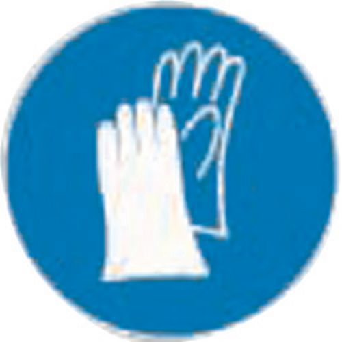 Brady - Panneau d'obligation rigide Gants de sécurité obligatoires - Ø 20 cm - Polypropylène - ISO 7010