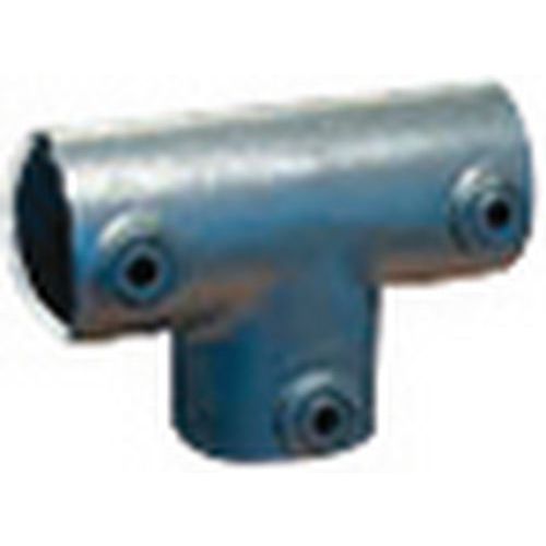 Raccord de tubes Key-Clamp - Élément long en T - Ø 27 mm Acier Galvanisé - Connecteur Robuste pour Rayonnage
