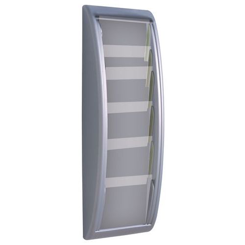 Présentoir Quick Fit Système - 5 Cases 1/3 A4 - Coloris Aluminium