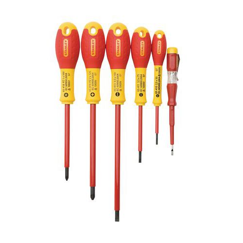 Jeu de 6 tournevis VDE isolés 1000 V Stanley® Jeu de 6 tournevis VDE isolés 1000 V Stanley®