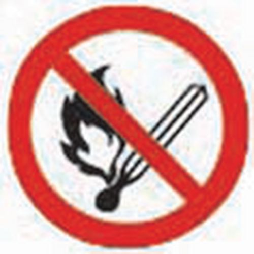 Brady - Panneau d'interdiction rigide Flamme nue interdite - Rond 20 cm - Polypropylène - Norme ISO 7010