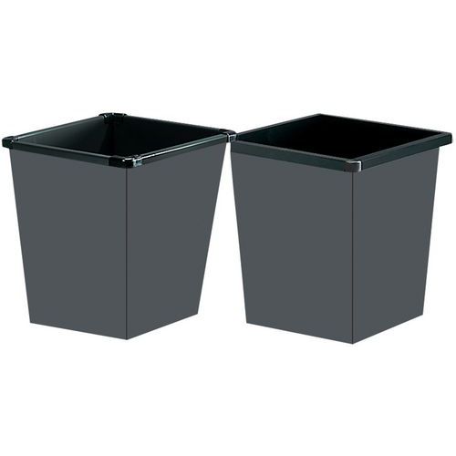 Corbeille De Bureau Carrée Métal Noire 27l