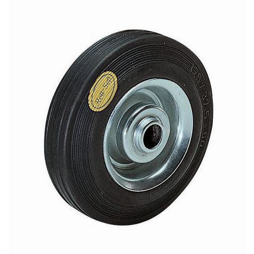 Roue Acier D=125mm F=120kg Long Moy=45mm B Dge Caoutchouc
