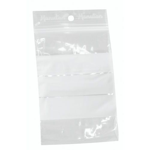 Sachets zip Bandes blanches 50 µm Manutan Manutan.fr