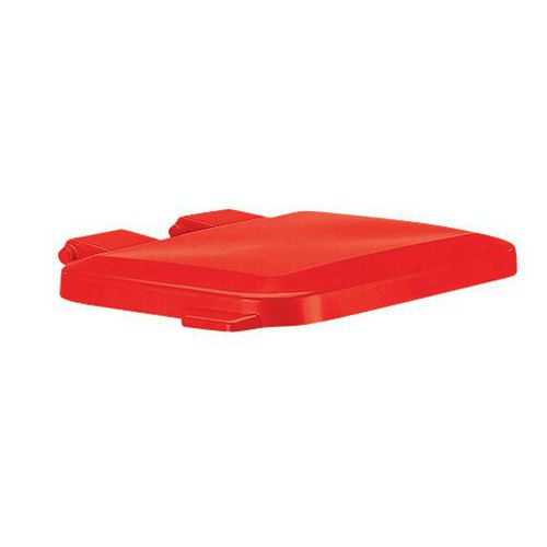 Couvercle Support Sac Poubelle Col.:rouge Largeur:50 Cm