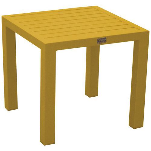 Proloisirs - Table basse Lou 40x40 cm Carrée Aluminium Jaune Foncé - Usage Collectivité - Design Moderne